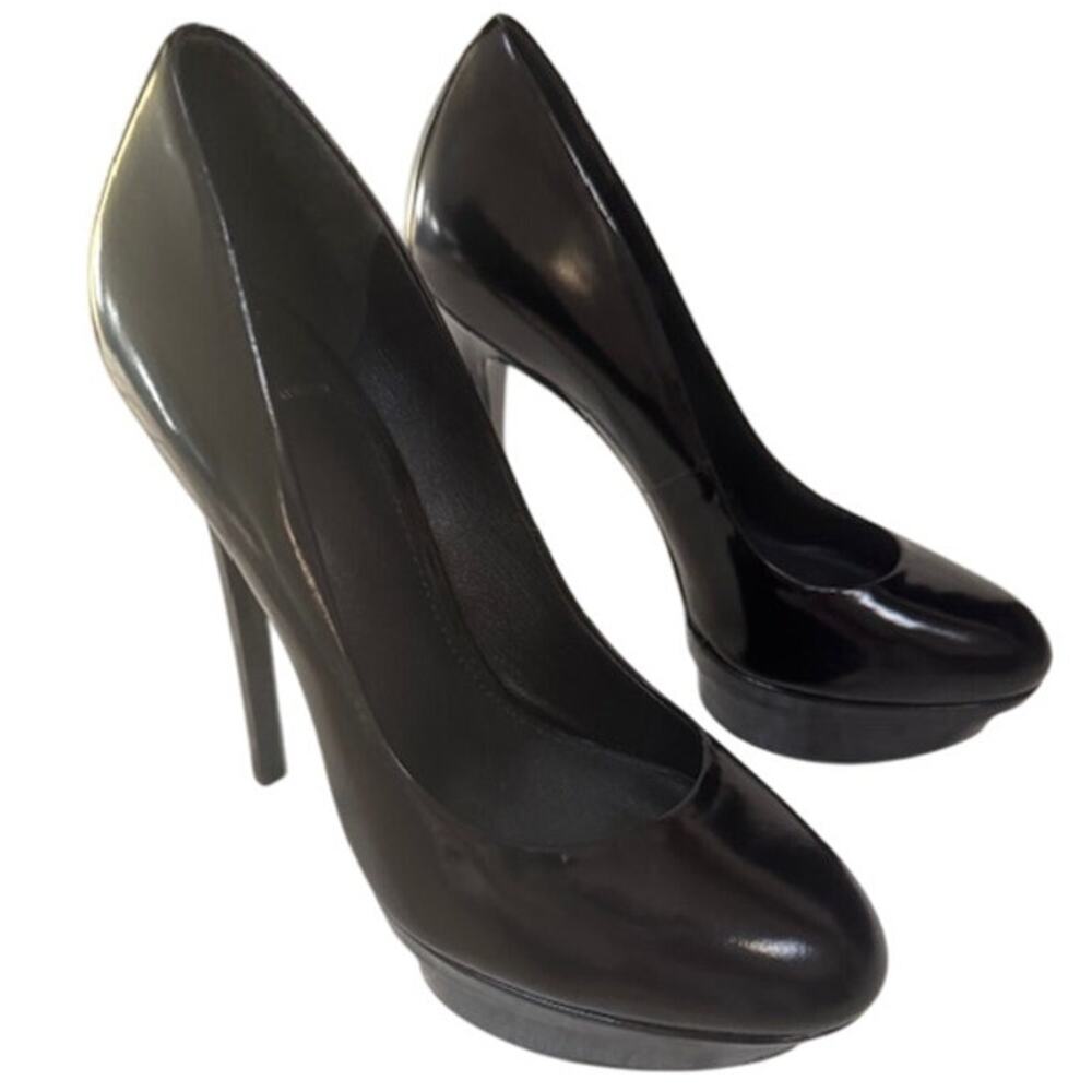 NWOT Brian Atwood Fontanne Black Platform Leather Sky High Heel 7.5